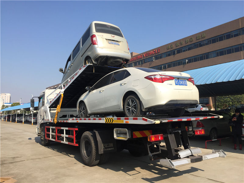 東風(fēng)天錦一拖三清障車（5噸雙層板）